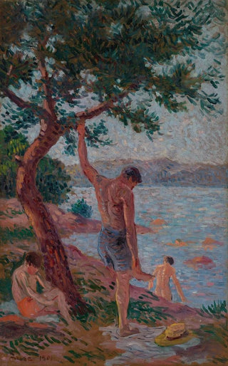 Maximilien Luce - SaintTropez baigneurs sous la pinde.webp