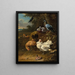 Poulets et pigeons dans un paysage - Melchior d'Hondecoeter — kehystetty taideteos seinällä