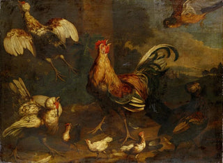 Commotion dans le poulailler - Melchior d'Hondecoeter — näkymä teoksesta