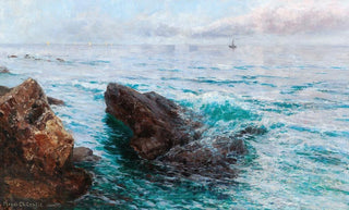 Menci Clement Crni - Coastline with Boats.webp