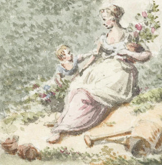 Mère avec enfant dans le jardin - Pieter Bartholomeusz Barbiers