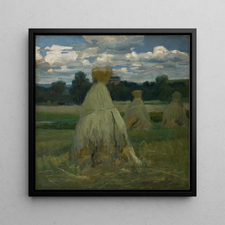 Meules de maïs dans un paysage - Stanisław Kamocki