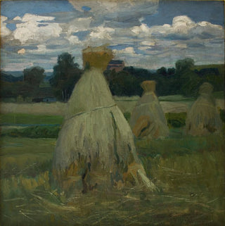 Meules de maïs dans un paysage - Stanisław Kamocki