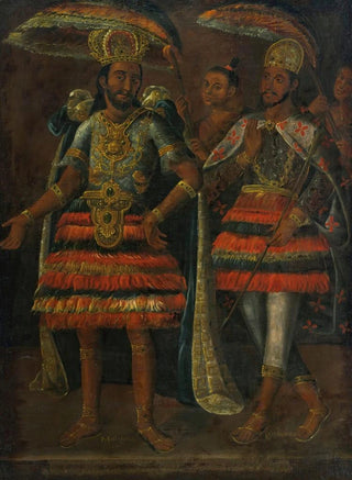 Mexican School - Portrait Of Moctezuma Y Cuahutemoc.webp