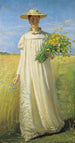 Anna Ancher pellolta palaamassa - Michael Ancher — näkymä teoksesta