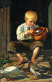Poika ruokkii ankkoja - Michael Ancher — näkymä teoksesta