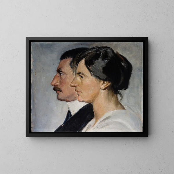 Roi Christian X ja kuningatar Alexandrine Tanskasta - Michael Ancher — kehystetty taideteos seinällä