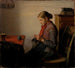 Fille de Skagen Maren Sofie tricotant - Michael Ancher — näkymä teoksesta