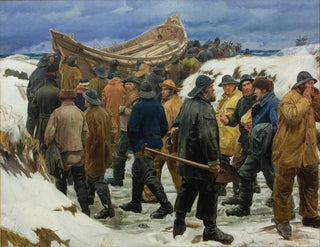 Michael Ancher - The Lifeboat is Taken through the Dunes.webp
