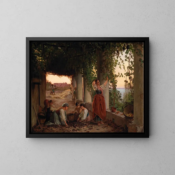 Viiniköynnösten pergola Capri - Michael George Brennan — kehystetty taideteos seinällä