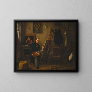 Autoportrait de Michael Neder à la palette - Michael Neder — kehystetty taideteos seinällä