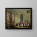 Mozart antaa konsertin Quatre Glaces -salongissa Temple-palatsissa Conti-prinssin pihalla - Michel-Barthélemy Ollivier — kehystetty taideteos seinällä