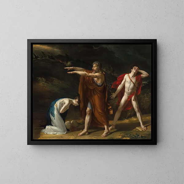 Antigone suppliant Œdipe de lever sa malédiction sur Polynice - Michel Lambert — kehystetty taideteos seinällä