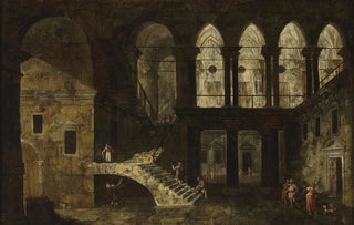 Michele Marieschi - Architectural fantasy featuring a palace courtyard.webp