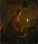 Une femme dans une cuisine à la lueur des bougies - Michiel Versteegh — näkymä teoksesta
