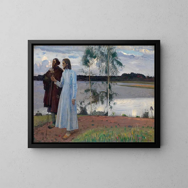 Pèlerins au-delà de la Volga - Mikhail Nesterov — kehystetty taideteos seinällä