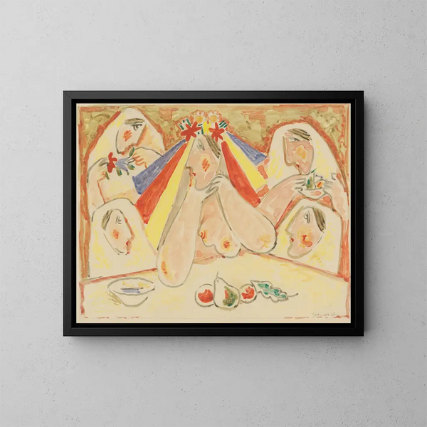 La mariée parmi les demoiselles d'honneur - Mikuláš Galanda — kehystetty taideteos seinällä