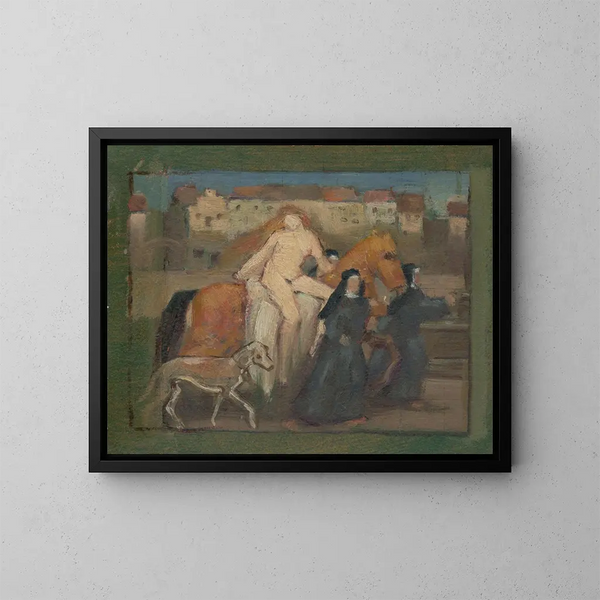 Lady Godiva - Milan Thomka Mitrovský — kehystetty taideteos seinällä