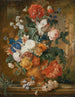 Pivoines, roses, œillets, iris, anémones, auricules et autres fleurs dans un vase en terre cuite - Mélanie de Comolera — näkymä teoksesta