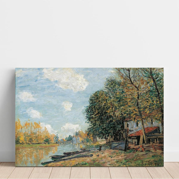 Maalauksen jäljennös Moret: Les rives du Loing - Alfred Sisley