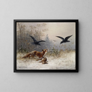 Moritz Mller - Fox Chasing Rabbits in Winter.webp