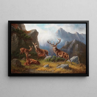 Moritz Mller - Hirsch und Rehwild im Gebirge.webp