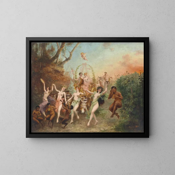 Faunien ja nymfien juhlasta - Moritz Stifter — kehystetty taideteos seinällä