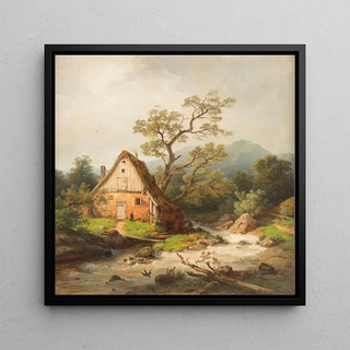Moulin romantique au bord d'un ruisseau - Heinrich Steinike