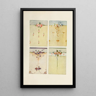 Mrs FC McGaughy - Four panels in Roses and Daisies.webp