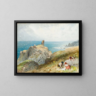 Château de Fast, Berwickshire, Écosse - Myles Birket Foster — kehystetty taideteos seinällä