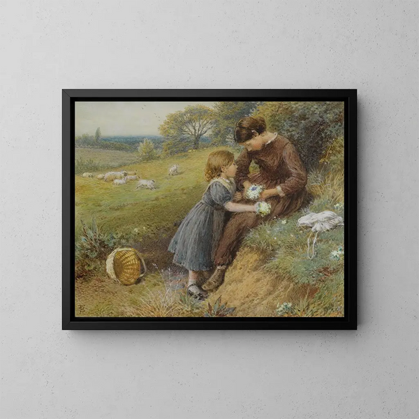 Primula - Myles Birket Foster — kehystetty taideteos seinällä