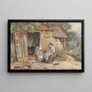 Myles Birket Foster - Shelling peas.webp