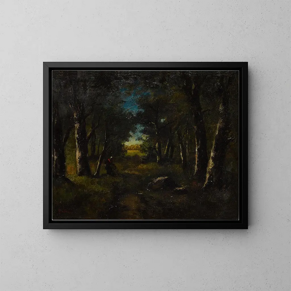 Metsänpoiminta - Narcisse Virgile Diaz de la Peña — kehystetty taideteos seinällä