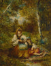 Repos de bohémiennes en forêt - Narcisse Virgile Diaz de la Peña — näkymä teoksesta