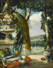 Nature morte avec des fleurs de paon, des fruits et un vase japonais, un vaste paysage de parc au-delà - Narcisse Virgile Diaz de la Peña — näkymä teoksesta