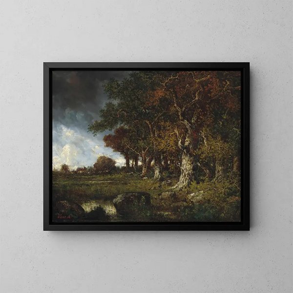 Le Bord de la Forêt aux Monts Girard Fontainebleau - Narcisse Virgile Diaz de la Peña — kehystetty taideteos seinällä