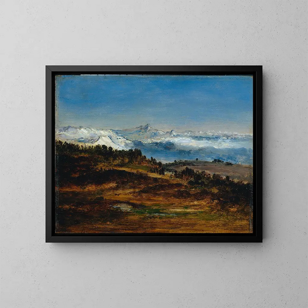 Les Pyrénées, le Pic du Midi de Bigorre - Narcisse Virgile Diaz de la Peña — kehystetty taideteos seinällä