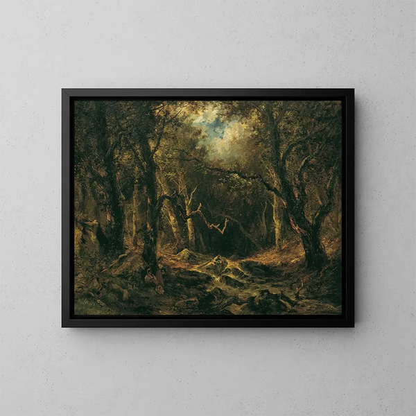 Metsän sisämaalaus - Narcisse Virgile Diaz de la Peña — kehystetty taideteos seinällä