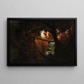 Nathaniel Grogan - Lady Blanche Crosses the Ravine Guided by the Count and Saint Foix a Scene from The Mysteries of Udolpho.webp