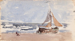 Nathaniel Hone the Younger - A Dutch Fishing Boat on the Shore.webp