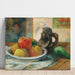 Maalauksen jäljennös luonnonkuvasta, jossa on omenoita, päärynä ja keramiikkaruukku - Paul Gauguin | Reproduction