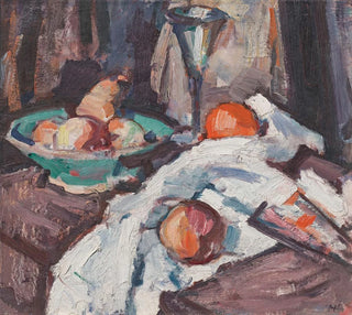 Nature morte avec un verre de vin et des fruits - Samuel John Peploe
