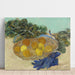 Maalauksen jäljennös appelsiinien ja sitrushedelmien asetelmasta sinisissä käsineissä - Vincent van Gogh