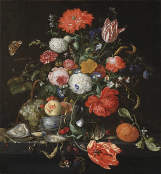 Nature morte de fleurs avec un bol de fruits et des huîtres - Jan Davidsz de Heem