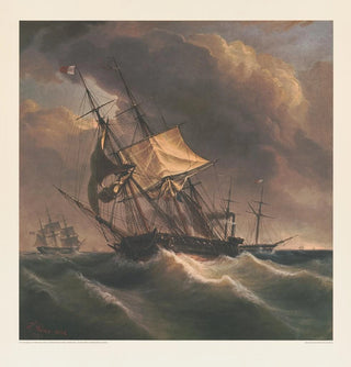 Navire à voile dans la tempête - Frédéric Roux