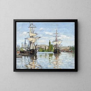 Reproduction tableau | Navires à cheval sur la Seine à Rouen de Claude Monet | Poster - Toile - Aluminium