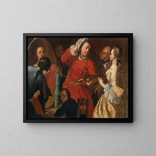 Neapolitan School - A Portraitist And Other Figures.webp