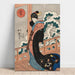 Maalauksen jäljennös Lumi; kauneus verannalla (1800-luvun puolivälissä) - Utagawa Kuniyoshi