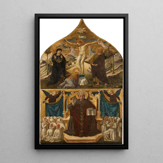 Niccol di Liberatore - Christus am Kreuz mit Maria Johannes und Magdalena darunter der Heilige Gregor.webp