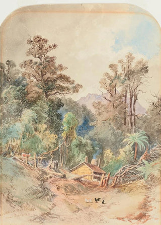 Nicholas Chevalier - A settlers new home near Dunedin.webp